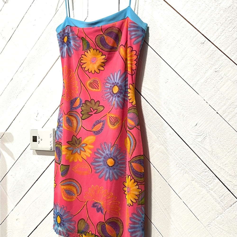 Y2K 🌷Mod Print Mesh Dress